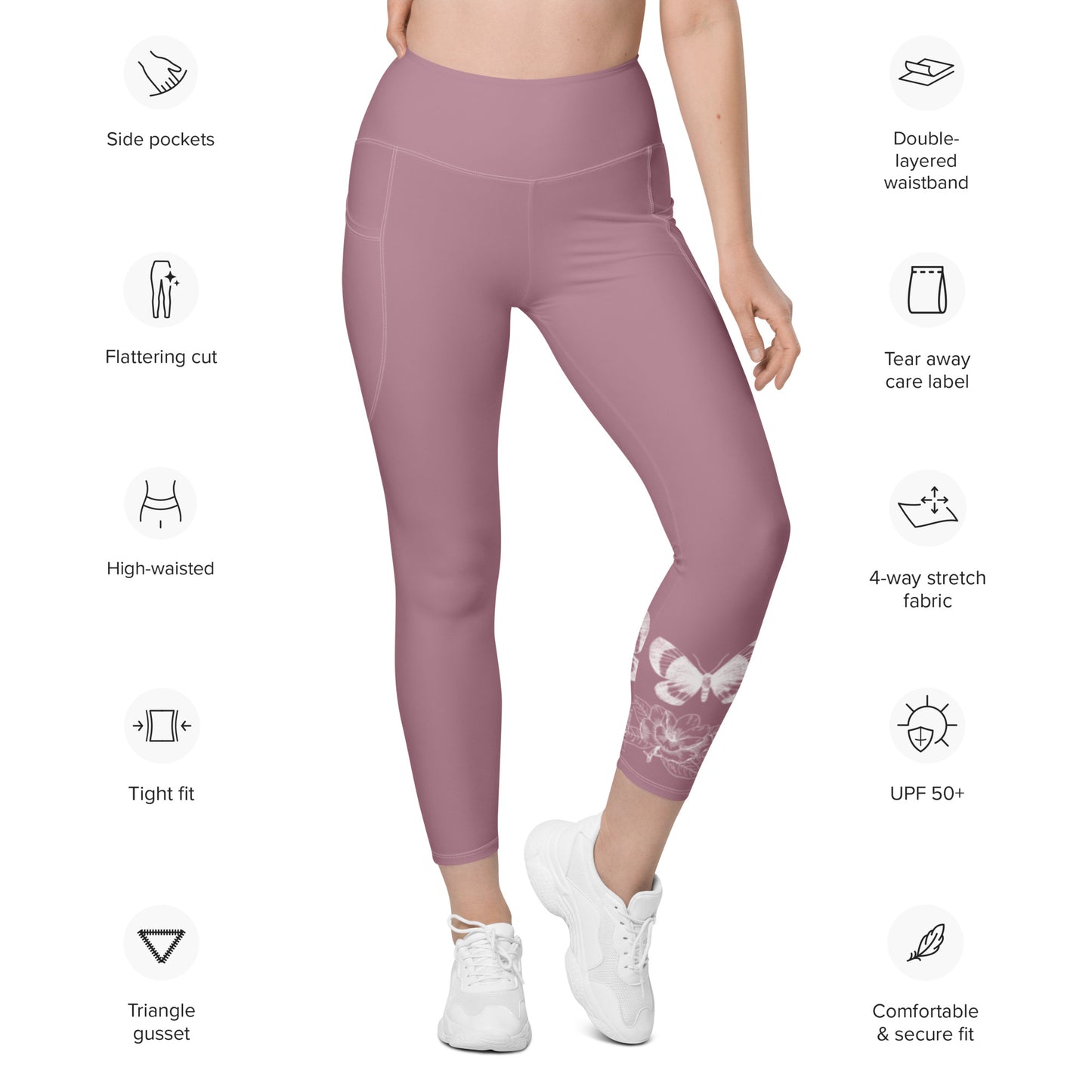 Betterfly Pink Leggings with pockets